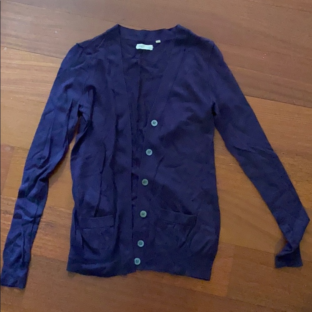 Purple cardigan